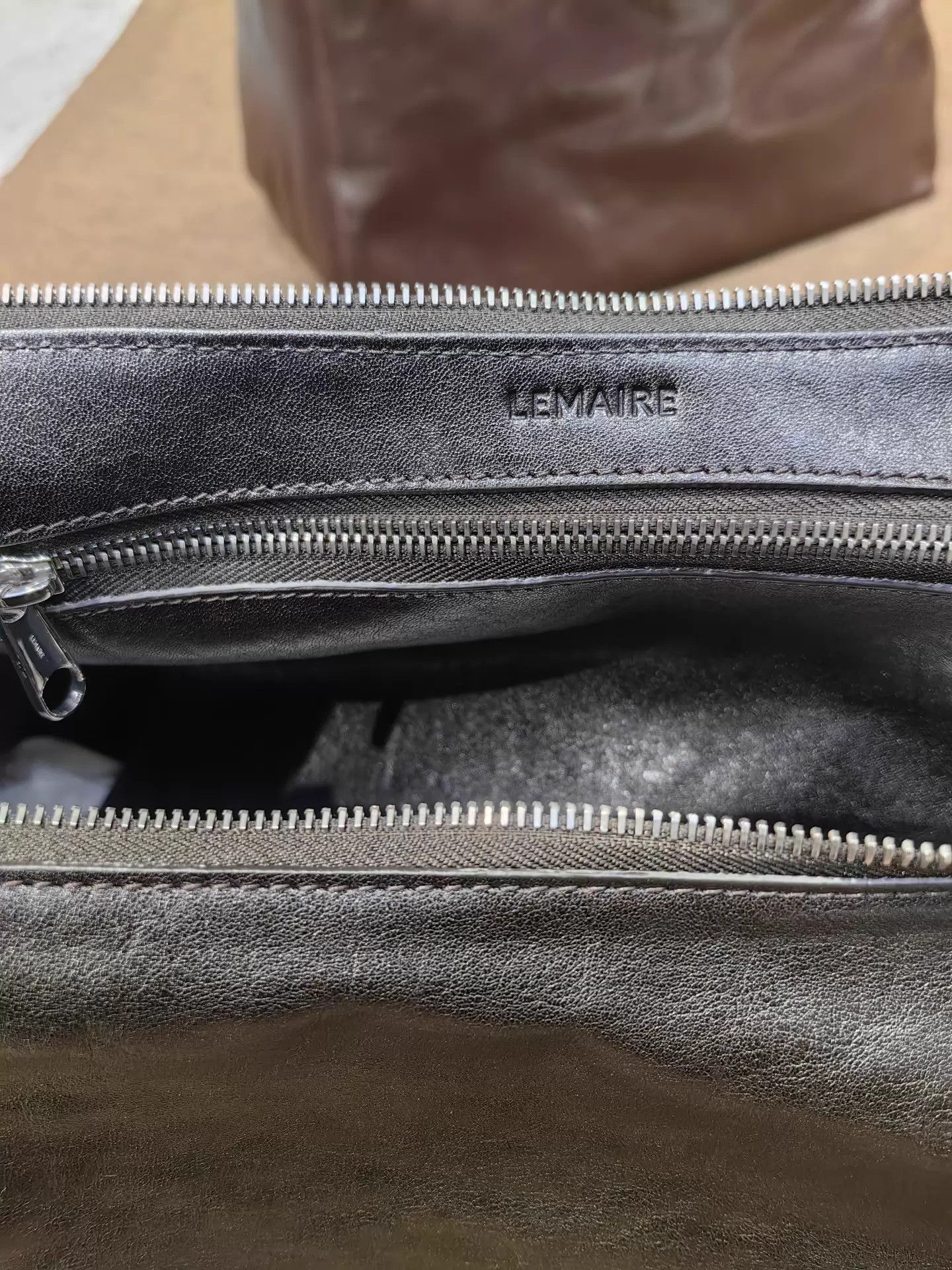 Lemaire LEMAIRE Dark Brown/Burgundy Double Zipper Crossbody Bag Size ONE SIZE - 5 Thumbnail