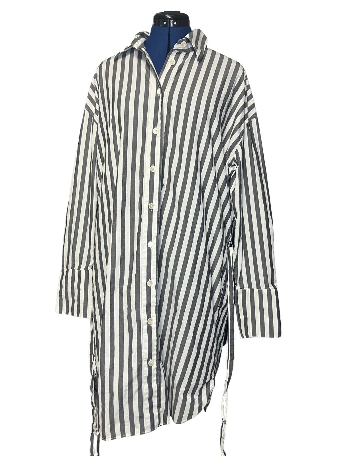 Banana Republic Banana Republic Striped Shirt Dress XL Tall Cotton Size XL / US 12-14 / IT 48-50 - 2 Thumbnail