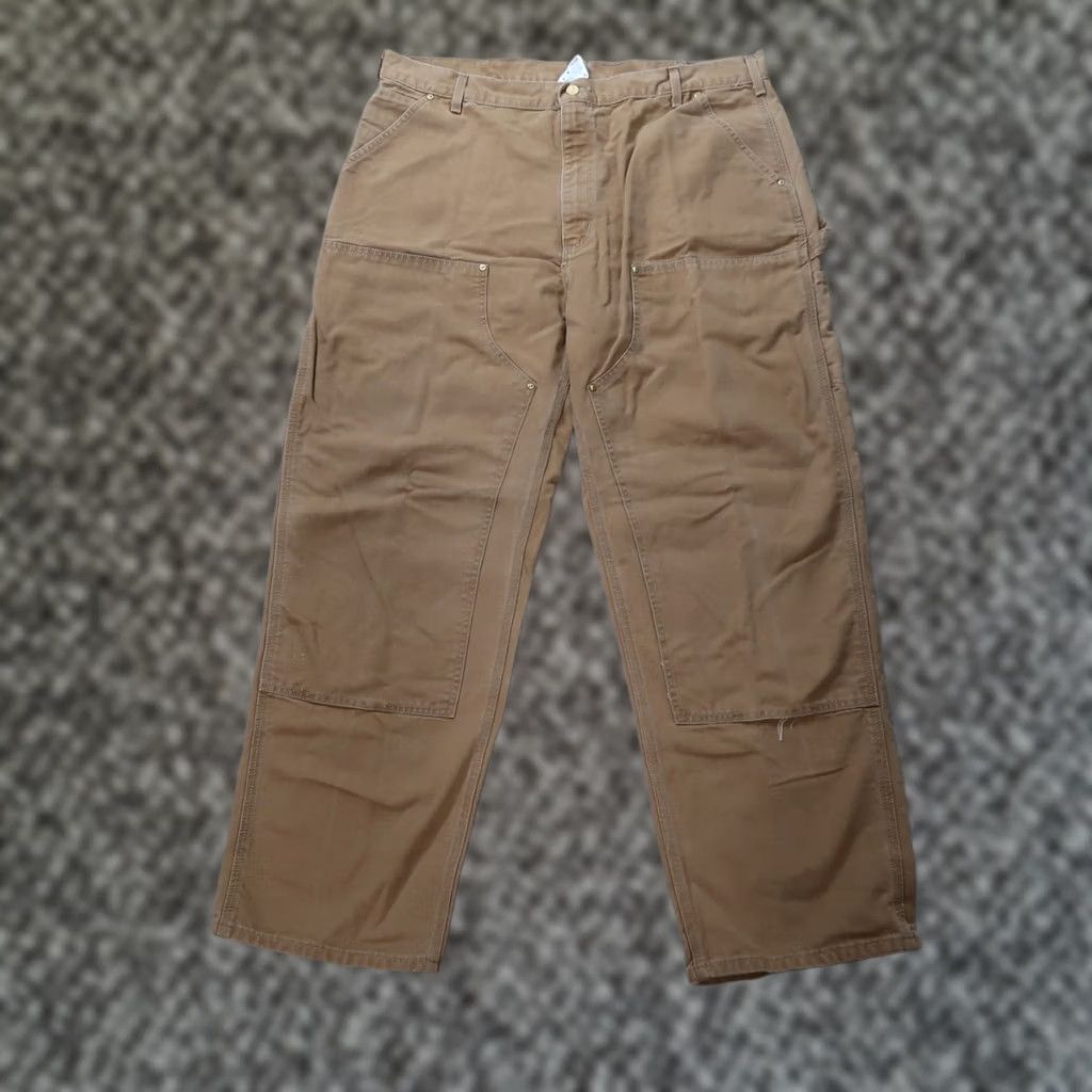 Carhartt Carhartt Carpenter Pants Men 42x32 Duck Canvas Baggy Straight 5-Pocket Brown 90s Style Workwear Cotton Jeans Size US 42 / EU 58 - 1 Thumbnail