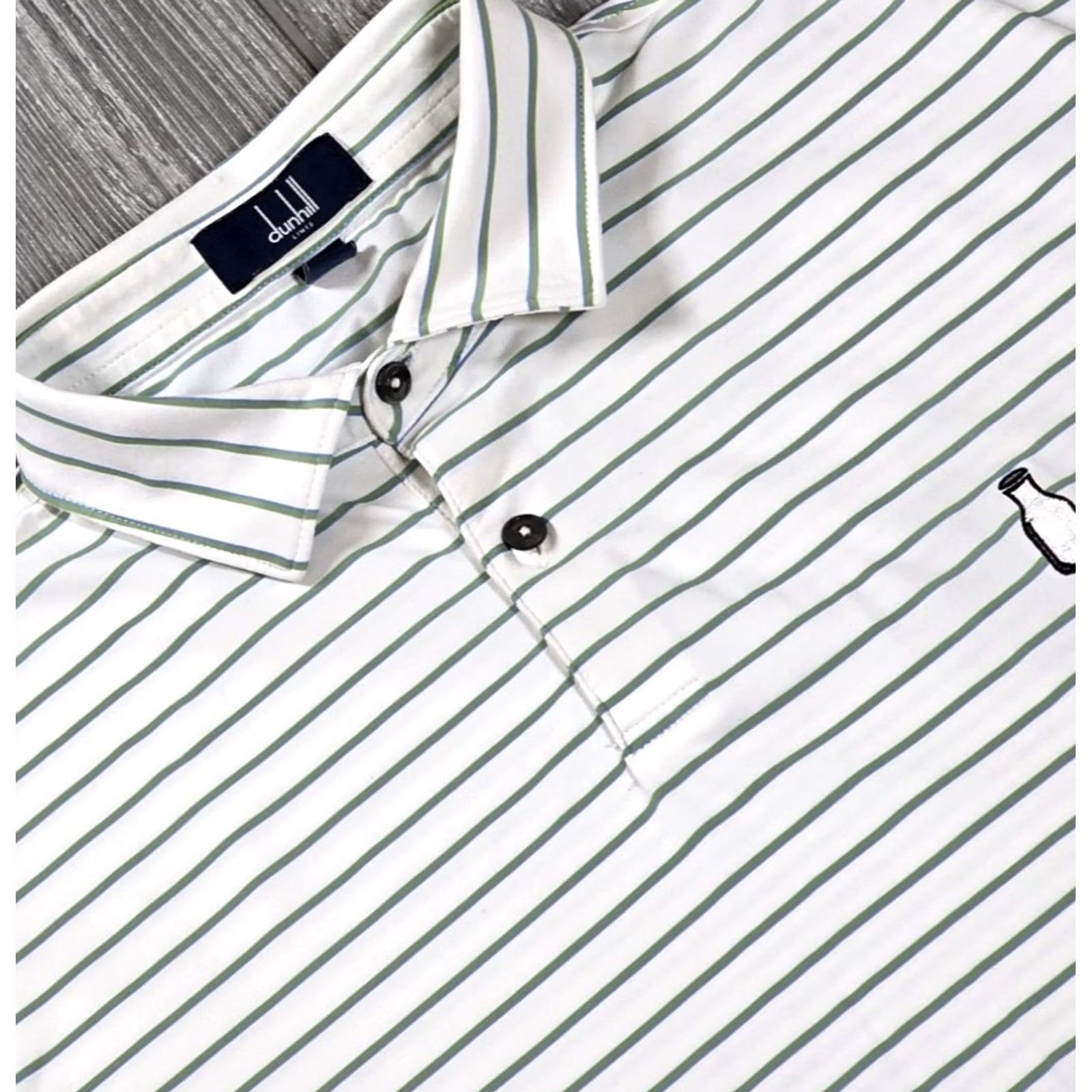 Vintage Dunhill Polo Shirt Golf White Green Stripe M Adult Regular Short Sleeve Polo Shirt Mens Size US M / EU 48-50 / 2 - 6 Thumbnail