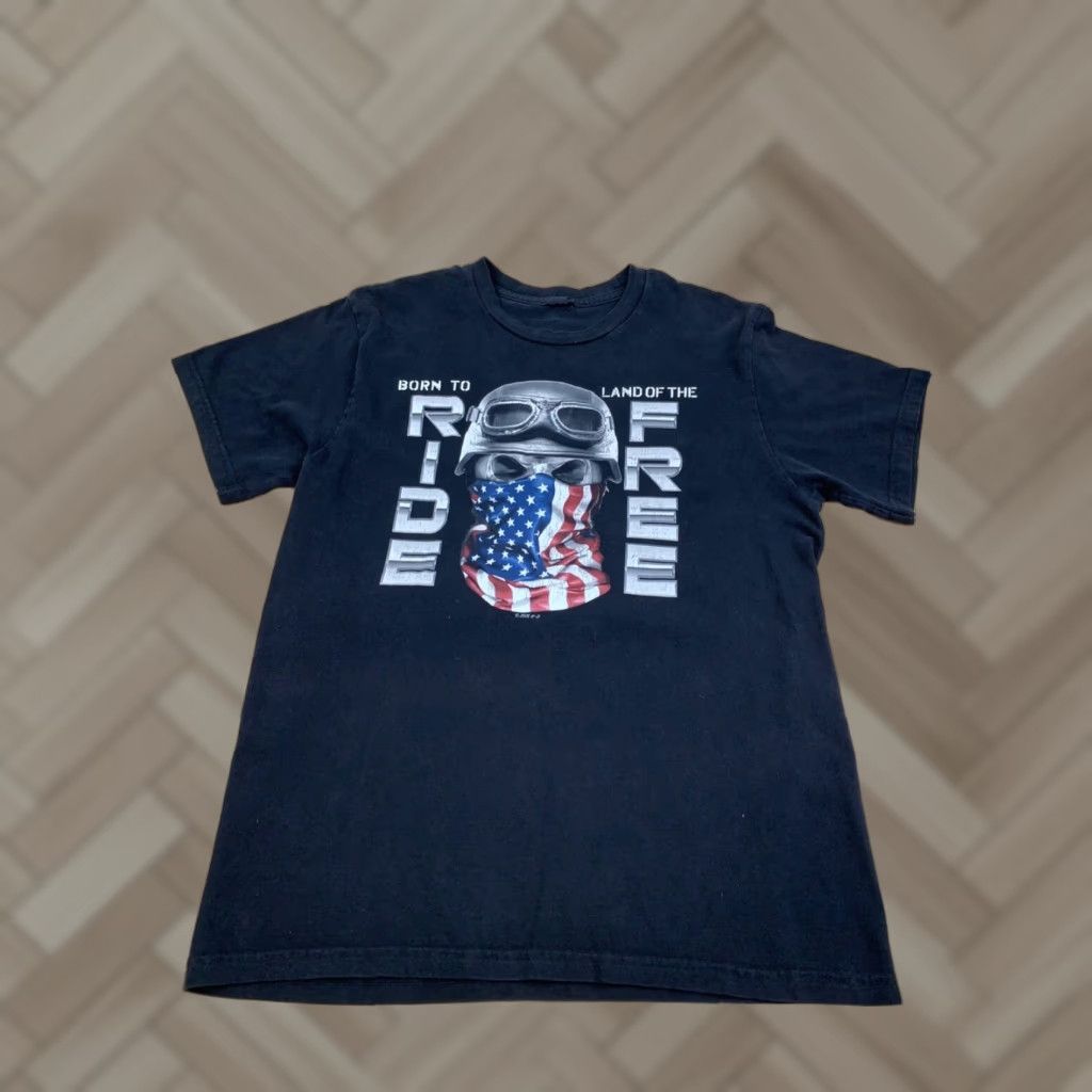 Harley Davidson VINTAGE Harley-Davidson Born to Ride Land of the Free T Shirt S Black Mens Short Sleeve Crew Neck Size US S / EU 44-46 / 1 - 1 Thumbnail