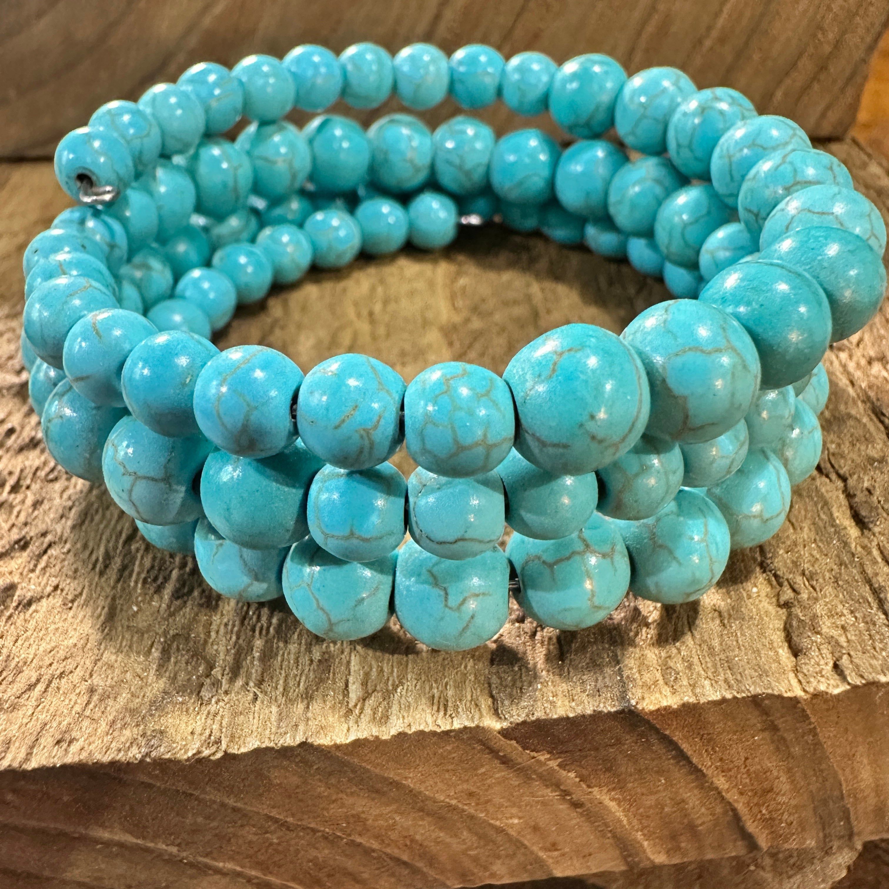 Other Handmade Synthetic Turquoise Wrap Bracelet Fashion, Southwes Size ONE SIZE - 3 Thumbnail