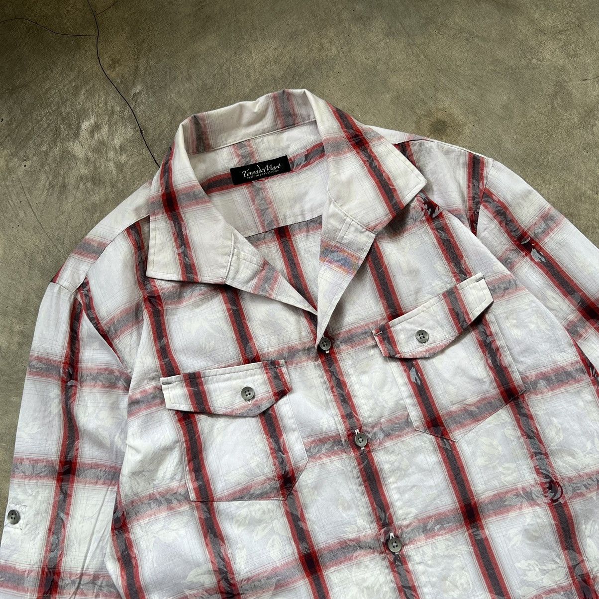 Tornado Mart 2000s Tornado Mart Plaid Floral Open Collar Shirt Size US L / EU 52-54 / 3 - 2 Thumbnail