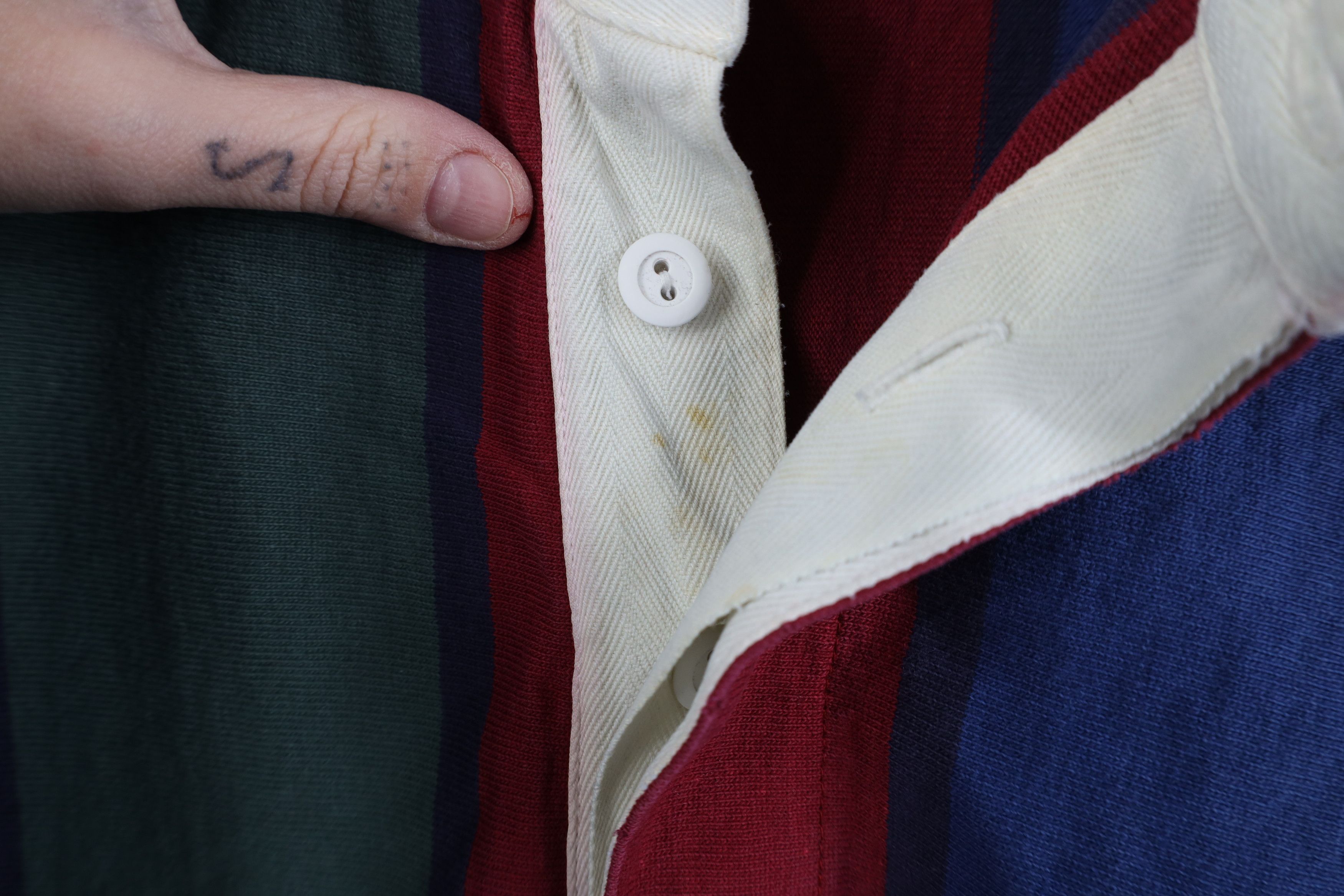 Lands' End Vintage 90s Lands End Striped Long Sleeve Rugby Polo Shirt Size US L / EU 52-54 / 3 - 4 Thumbnail