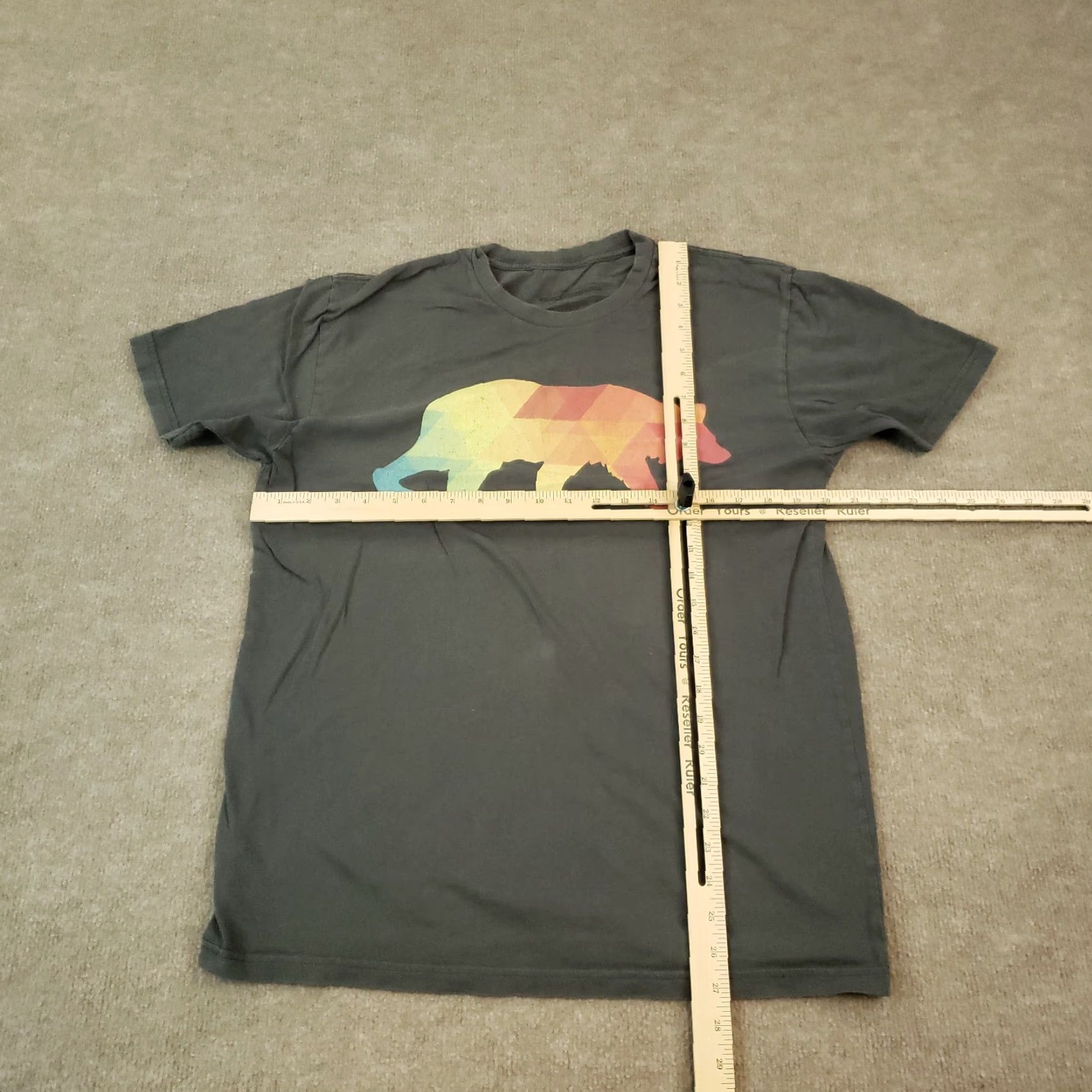 Vintage Graphic Bear Mens Large Gray Crew Neck Short Sleeve T Shirt Size US L / EU 52-54 / 3 - 2 Thumbnail