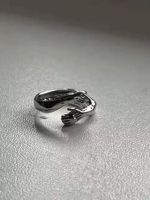 Jewelry × Vintage Vintage Hand Finger Ring Art SilverJewelry Size ONE SIZE - 4 Thumbnail
