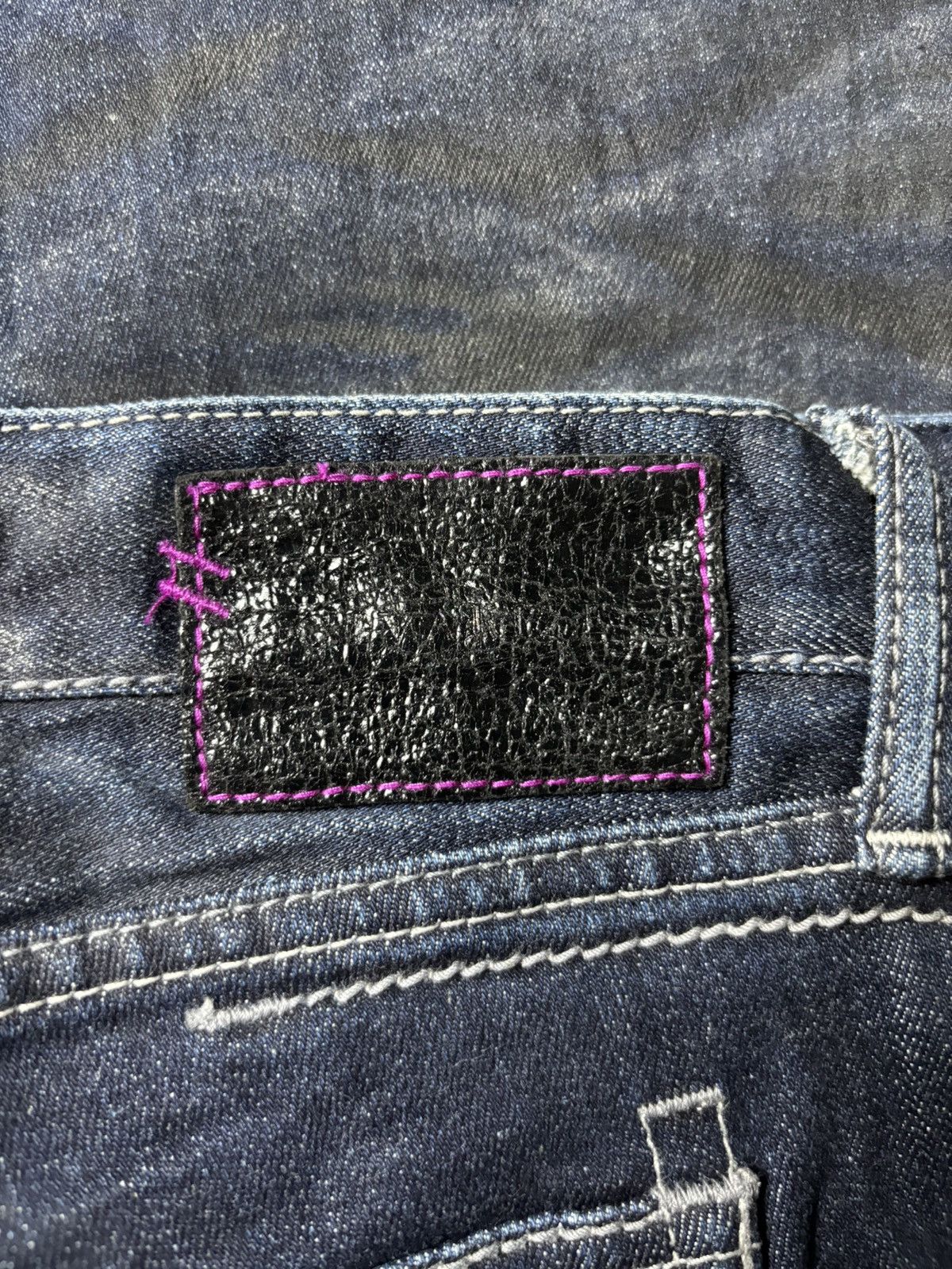 Japanese Brand 2000s Civarize Riders Silver Claw Marks Slim Bootcut Jeans Size US 29 - 14 Thumbnail