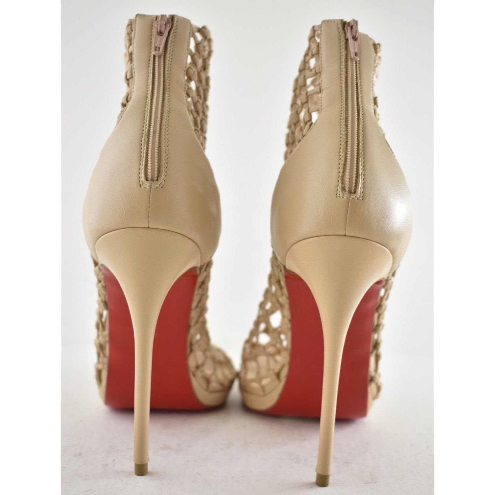 Christian Louboutin Christian Louboutin Porligat 120 Nu Nude Beige Caged Boot Size US 7 / IT 37 - 12 Thumbnail