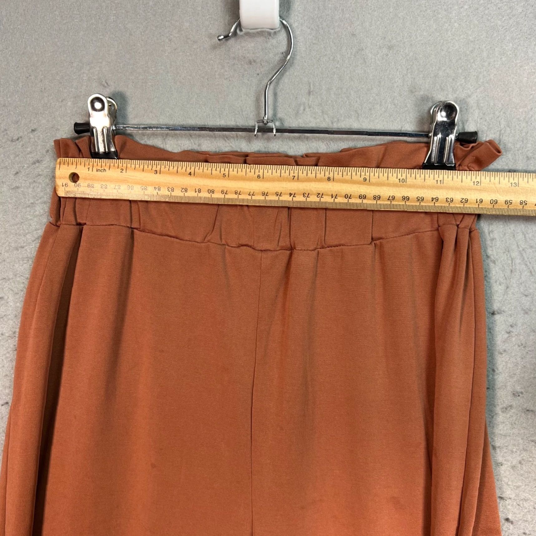 Mango Mango Womens XS High-Waisted Wide-Leg Rust Orange Pants Size 26" / US 2 / IT 38 - 5 Thumbnail