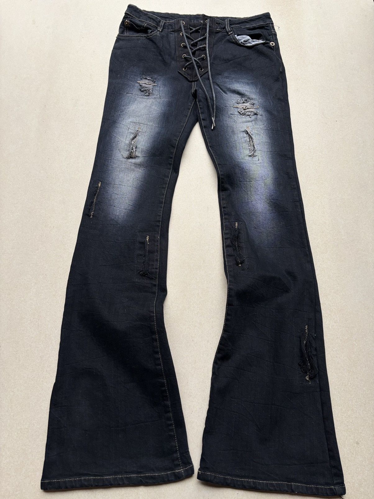 Japanese Brand Trix lace-up flare jeans Size US 26 / EU 42 - 1 Thumbnail