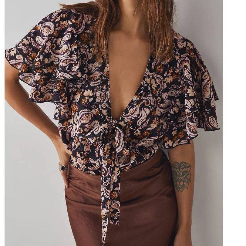 Free People NWT Free People Call Me Later Bodysuit Sz. XS [0-2] Paisley Size XS / US 0-2 / IT 36-38 - 3 Thumbnail