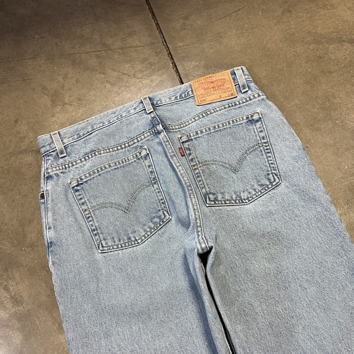 Levi's Vintage Y2K Levis 550 Denim Jeans Faded Western Regular Fit Size US 35 - 2 Thumbnail