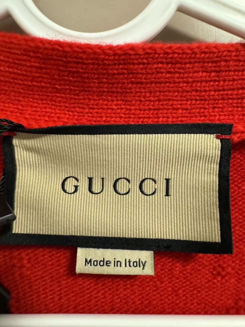 Gucci Gucci Red full-print embossed old flower cardigan sweater 2 Size US XS / EU 42 / 0 - 3 Thumbnail
