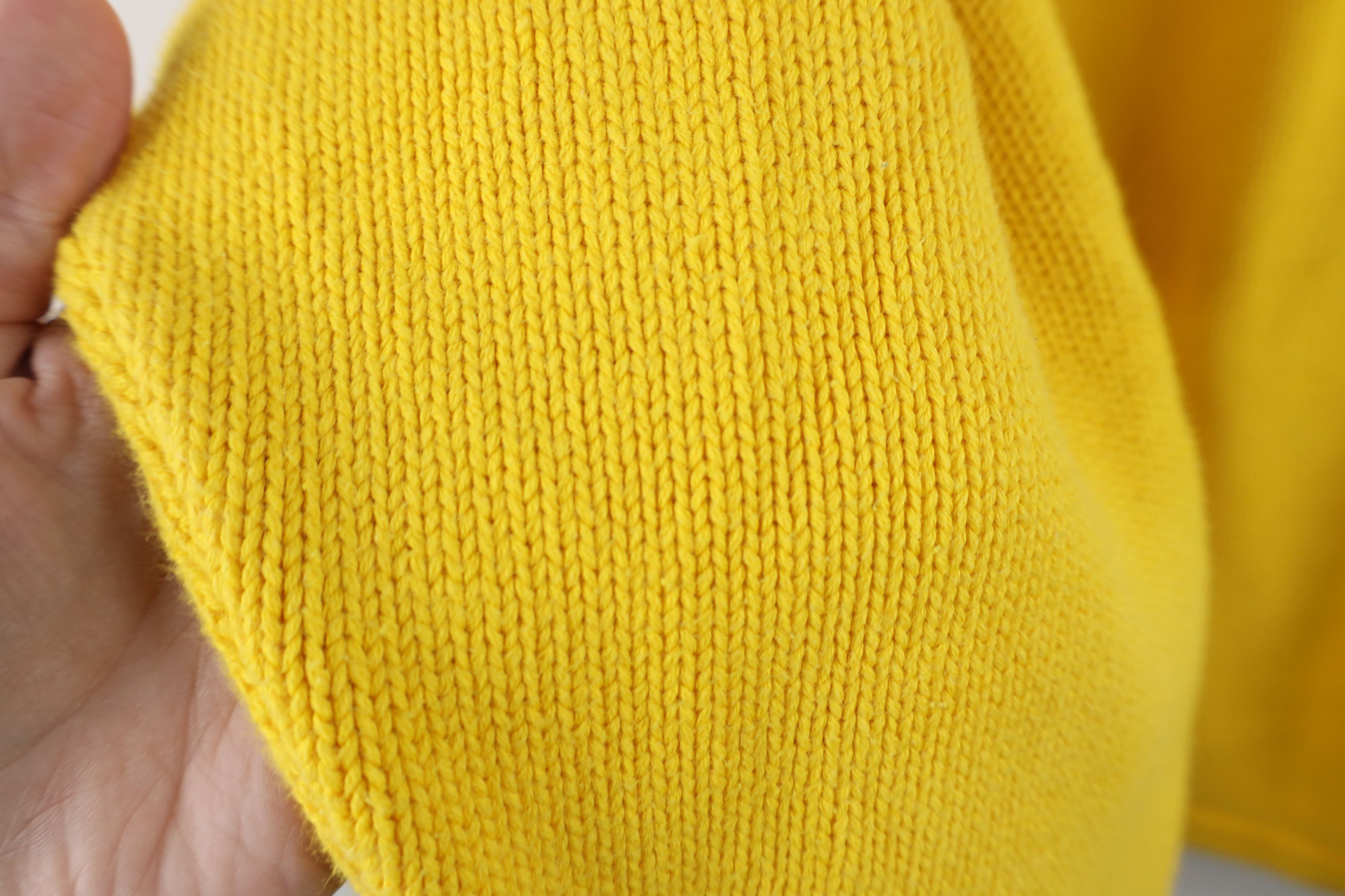 Tommy Hilfiger Vintage 90s Tommy Hilfiger Taped Logo Knit Sweater Yellow Size L / US 10 / IT 46 - 9 Thumbnail