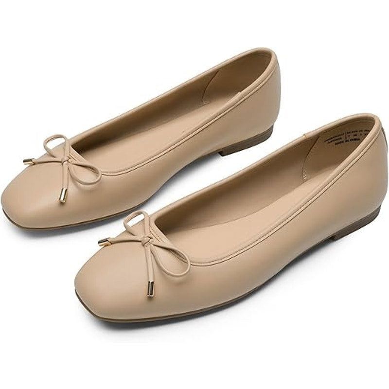 Other Dream Pairs Women's 6 Tan Ballerina Ballet Flats with Bow Size US 6 / IT 36 - 3 Thumbnail