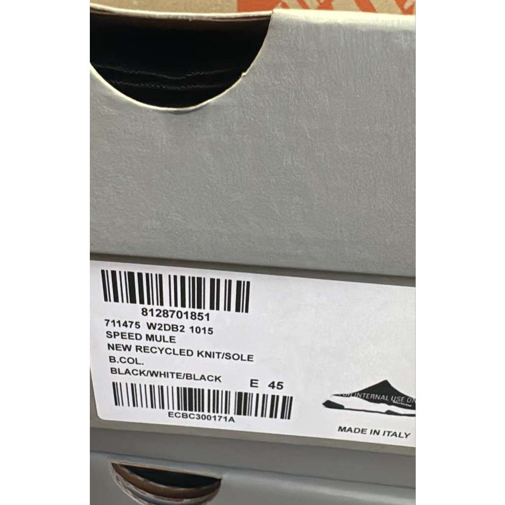 Balenciaga o1rshd1 Speed Mule Slide Slipper in Black / White Size US 12 / EU 45 - 21 Thumbnail