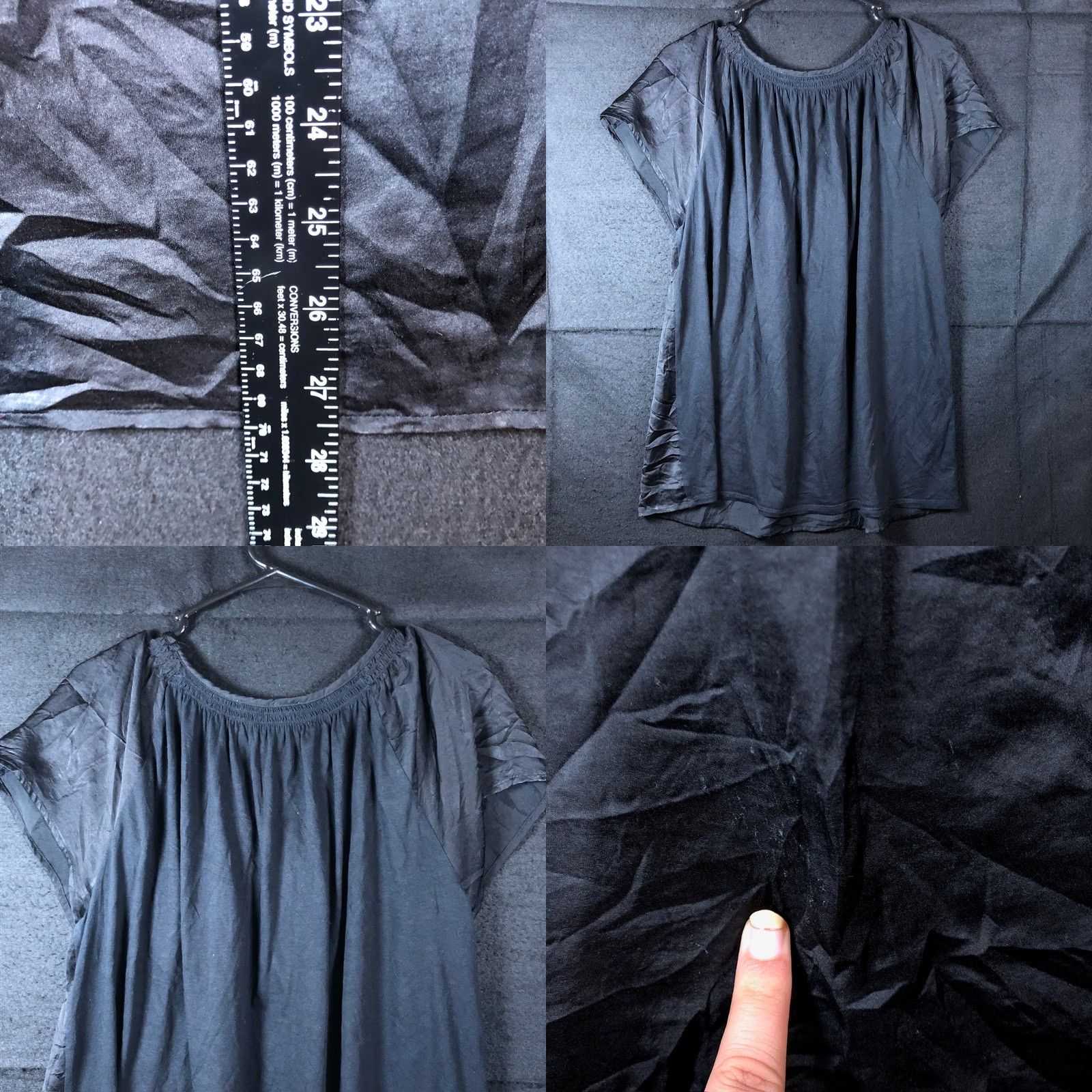 Loft LOFT Ann Taylor Womens Blouse Black Short Sleeve Round Neck Tunic Medium Size M / US 6-8 / IT 42-44 - 8 Thumbnail