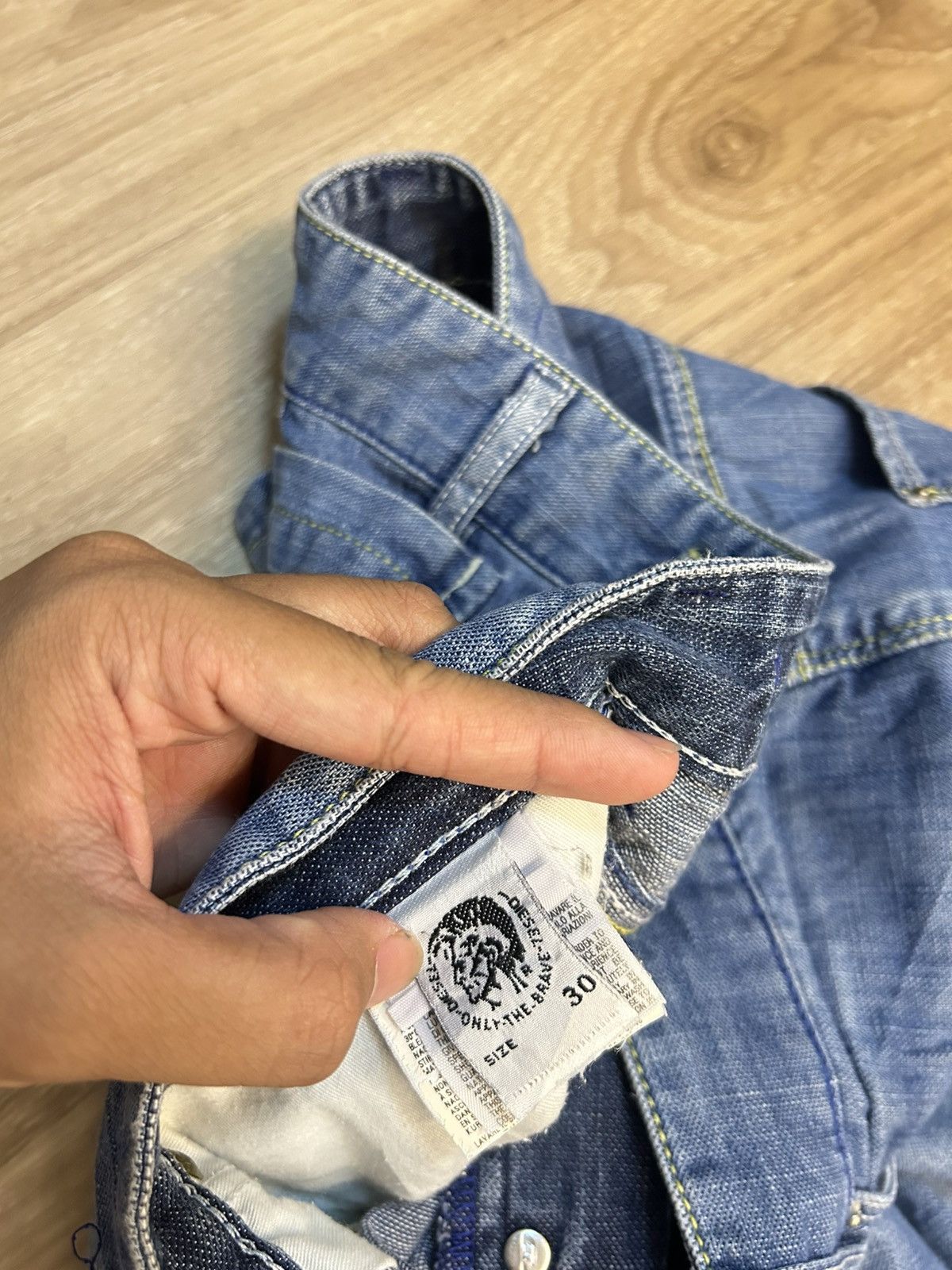 Diesel Vintage Diesel Distressed Baggy Flare Denim Pants Cinch Back Size US 33 - 8 Thumbnail