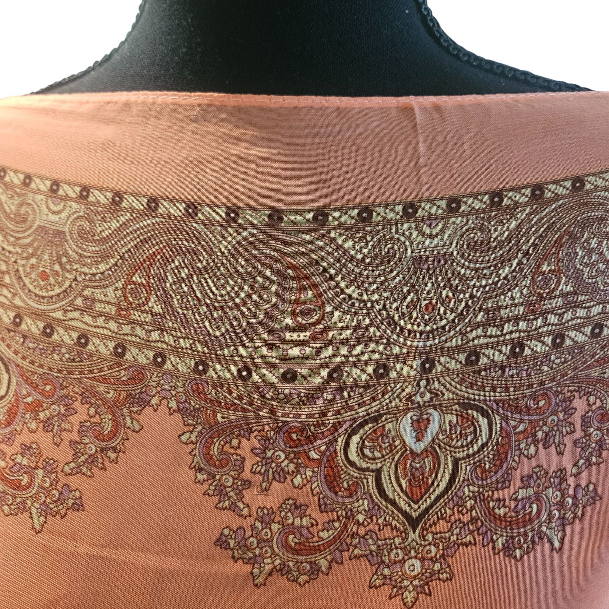 Other Sheer Paisley Scarf Pearl Buttons Cottage Core Elegance Boho Size ONE SIZE - 5 Thumbnail