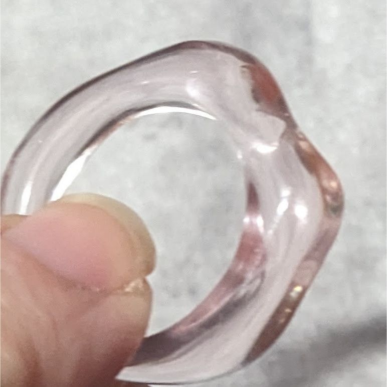 Other Abstract Pastel Pink Translucent Fashion Ring Size 8 Size ONE SIZE - 8 Thumbnail