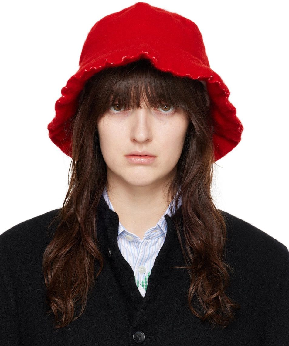 Comme des Garcons SHIRT o1mle1224 Size : OS/Wool Bucket Hat / Cap in Red Size ONE SIZE - 2 Thumbnail