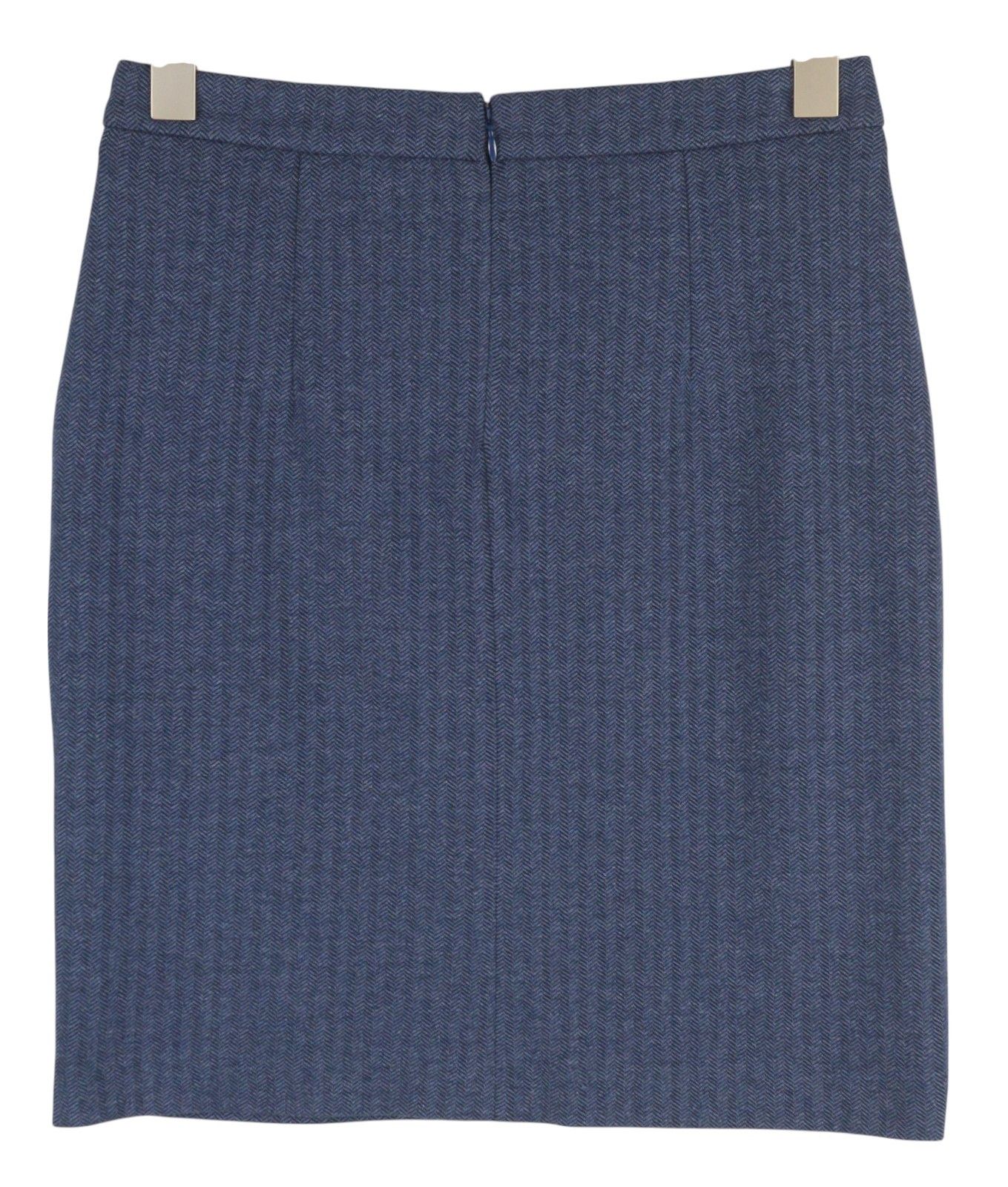 Gant EU36 Blue Herringbone Zip Fly Pencil Skirt 85177 Size 28" / US 6 / IT 42 - 2 Thumbnail