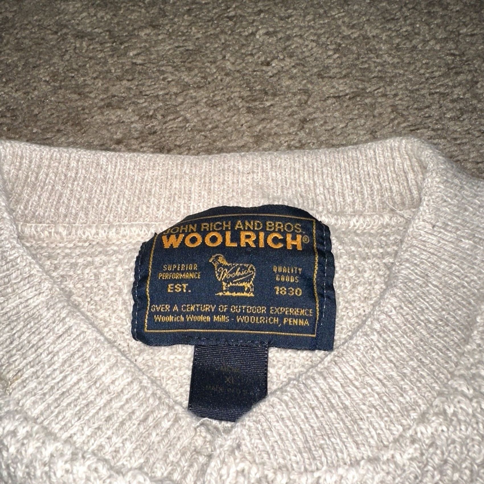 Vintage VINTAGE Woolrich Sweater Mens XL Henley Pullover Beige Casual Preppy Size US XL / EU 56 / 4 - 3 Thumbnail