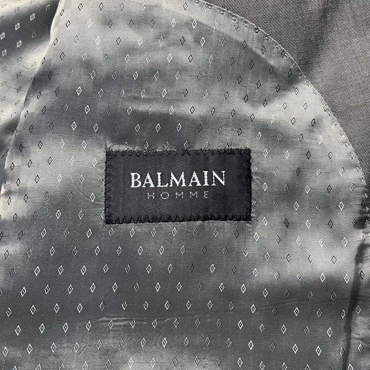 Balmain × Pierre Balmain × Vintage Vintage Balmain Homme Grey Wool Blazer Jacket Designer Size 46R - 6 Thumbnail