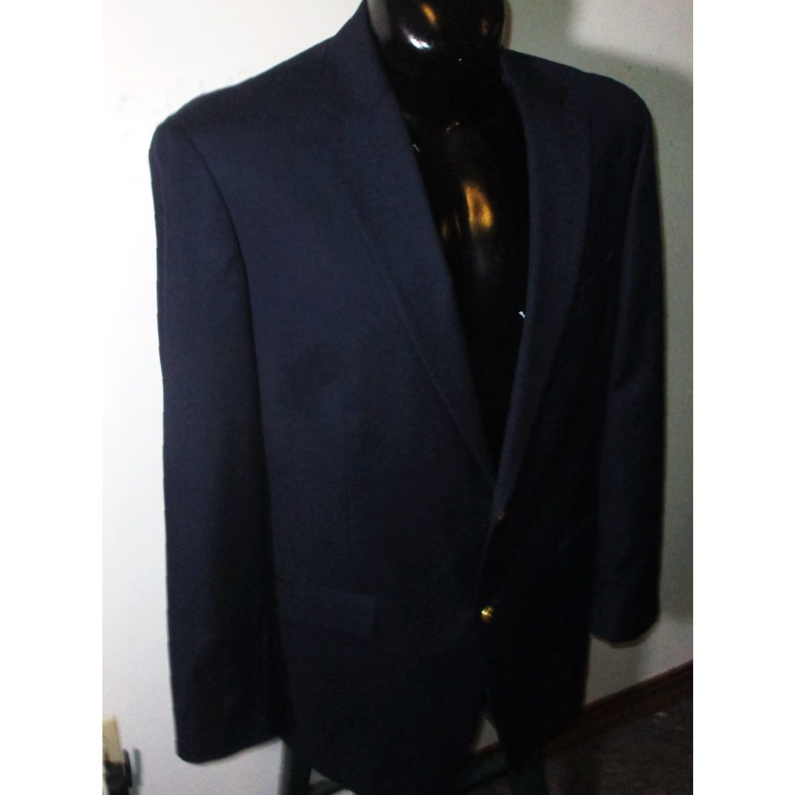 Ralph Lauren Lauren Ralph Lauren Blue Wool Blazer Suit Jacket Men 44 Long Two-Button Gold Button Classic Fit Long Sleeve 100% Wool Blazer Jacket Mens Clothing SL Size 44R - 3 Thumbnail