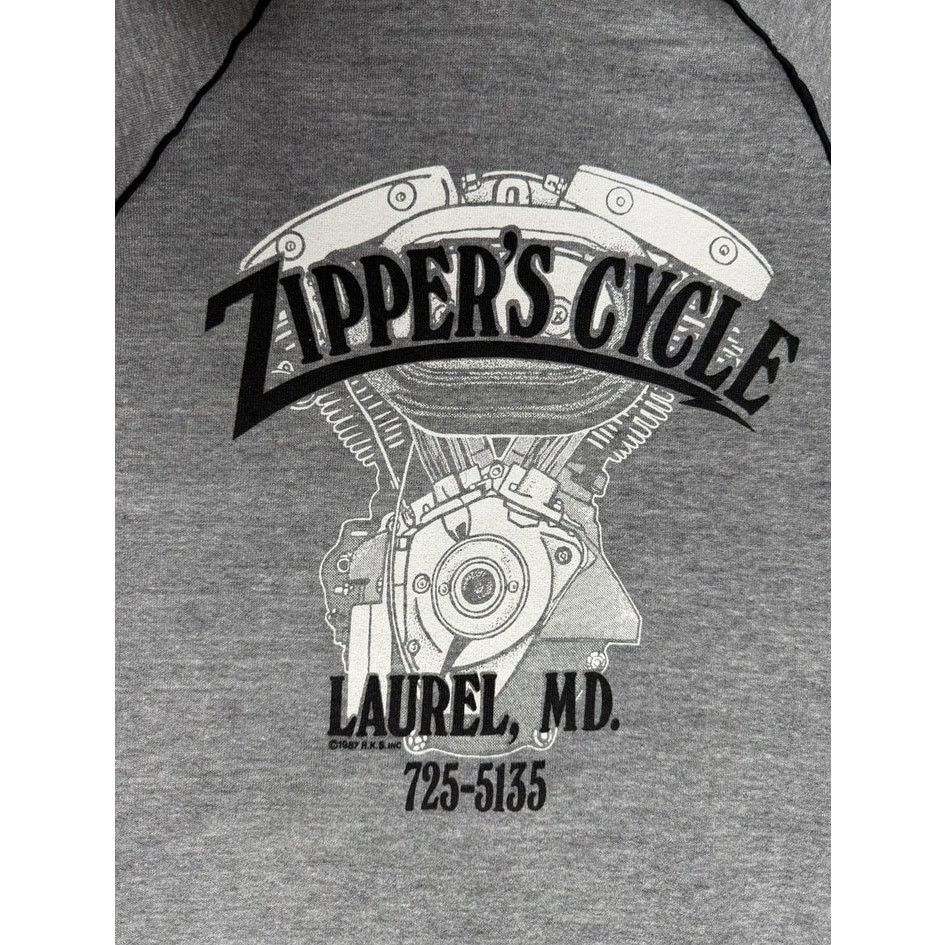 Harley Davidson × Vintage Vintage 80s Harley Davidson Zipper's Cycle Laurel, MD Hoodie Size US M / EU 48-50 / 2 - 4 Thumbnail