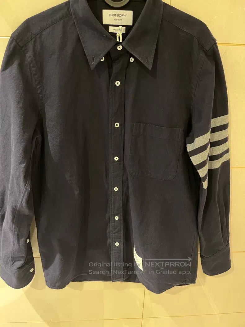 Thom Browne Thom Browne Single-Breasted Long-Sleeve Navy Shirt Size US S / EU 44-46 / 1 - 1 Thumbnail