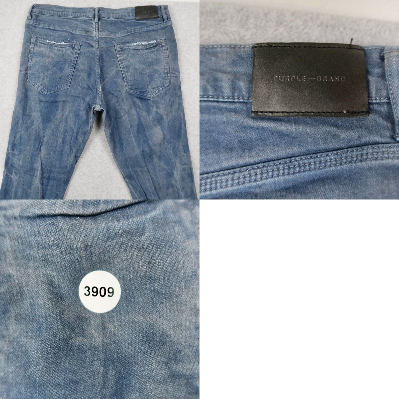 Denime Purple Brand P001 Jeans Men's Slim Fit Blue Distressed Sun Fade Style Denim 36x33 Size US 36 / EU 52 - 10 Thumbnail