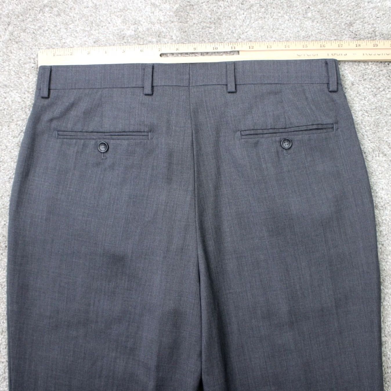 Joseph Abboud Joseph Abboud Pants Mens 34x30 Gray Wool Flat Front Straight Leg Dress Pants XS? Size US 34 / EU 50 - 6 Thumbnail