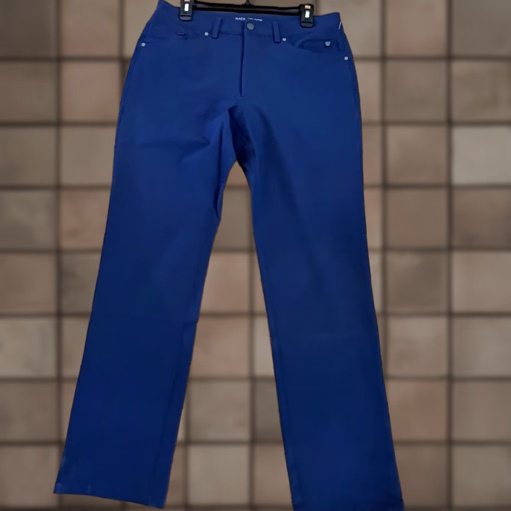 Vintage Mack Weldon Radius 5 Pocket Pant Mens Chino Straight Pant 32 Blue Regular 5-Pocket Design Logo Zipper Button Stretch Pocket Size US 32 / EU 48 - 1 Thumbnail