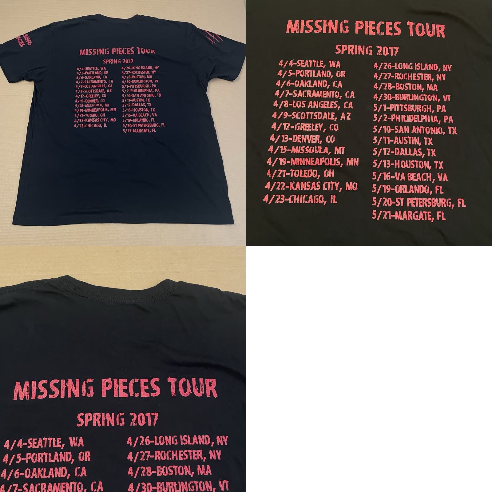 Vintage The Missing Pieces Tour Shirt XL Black Mens Band 2017 Concert T-Shirt Size US XL / EU 56 / 4 - 8 Thumbnail