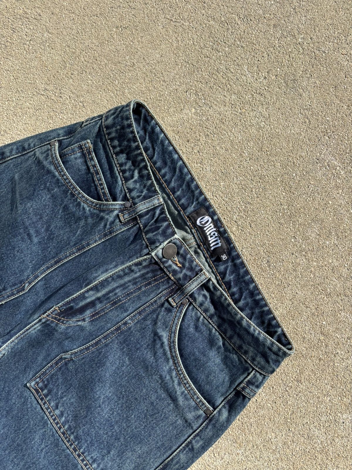 Designer ONISM ACID WASH FLARED BLUE DENIM Size US 30 / EU 46 - 2 Thumbnail