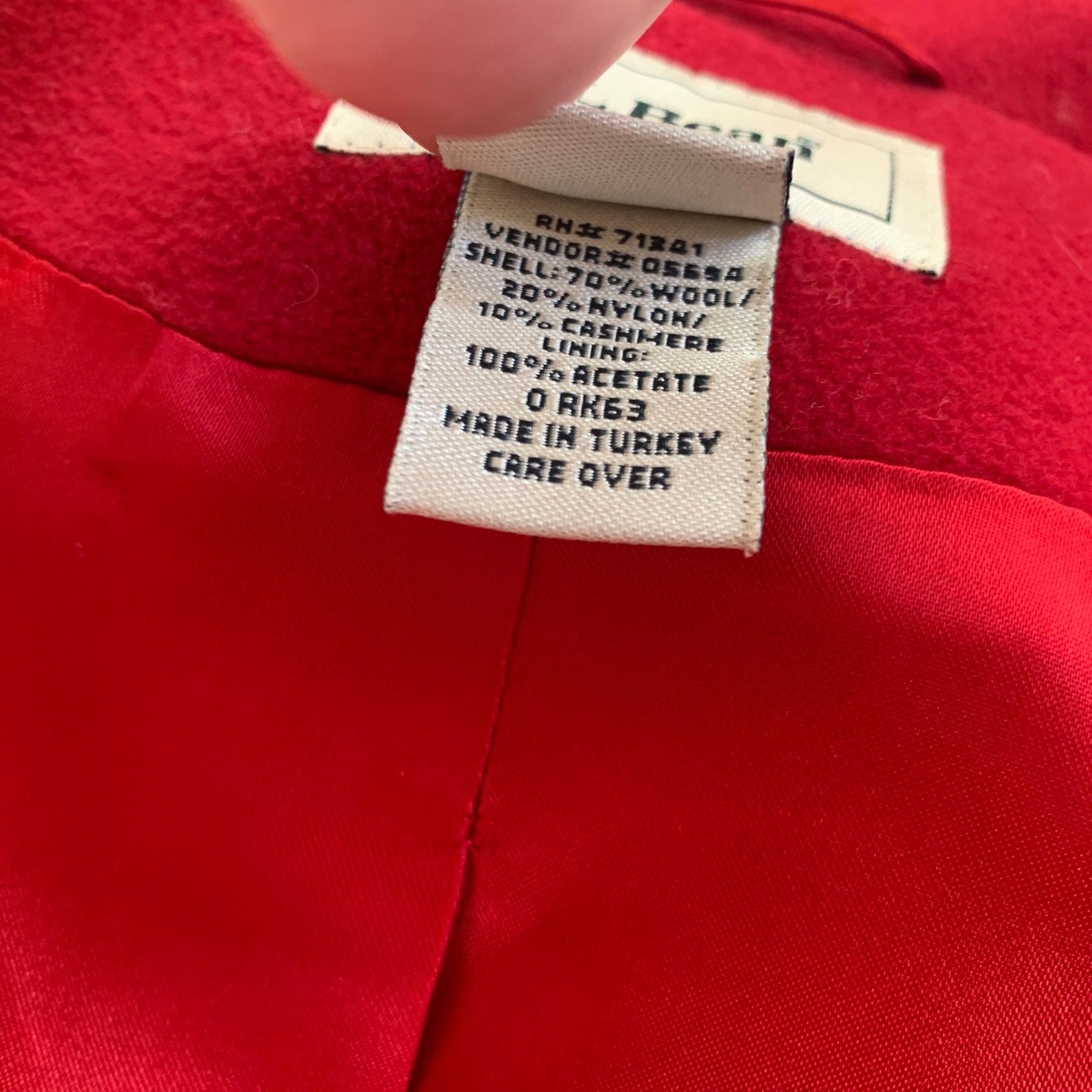 L.L. Bean LL Bean Wool & Cashmere Red Pea Coat 12 Size XL / US 12-14 / IT 48-50 - 8 Thumbnail