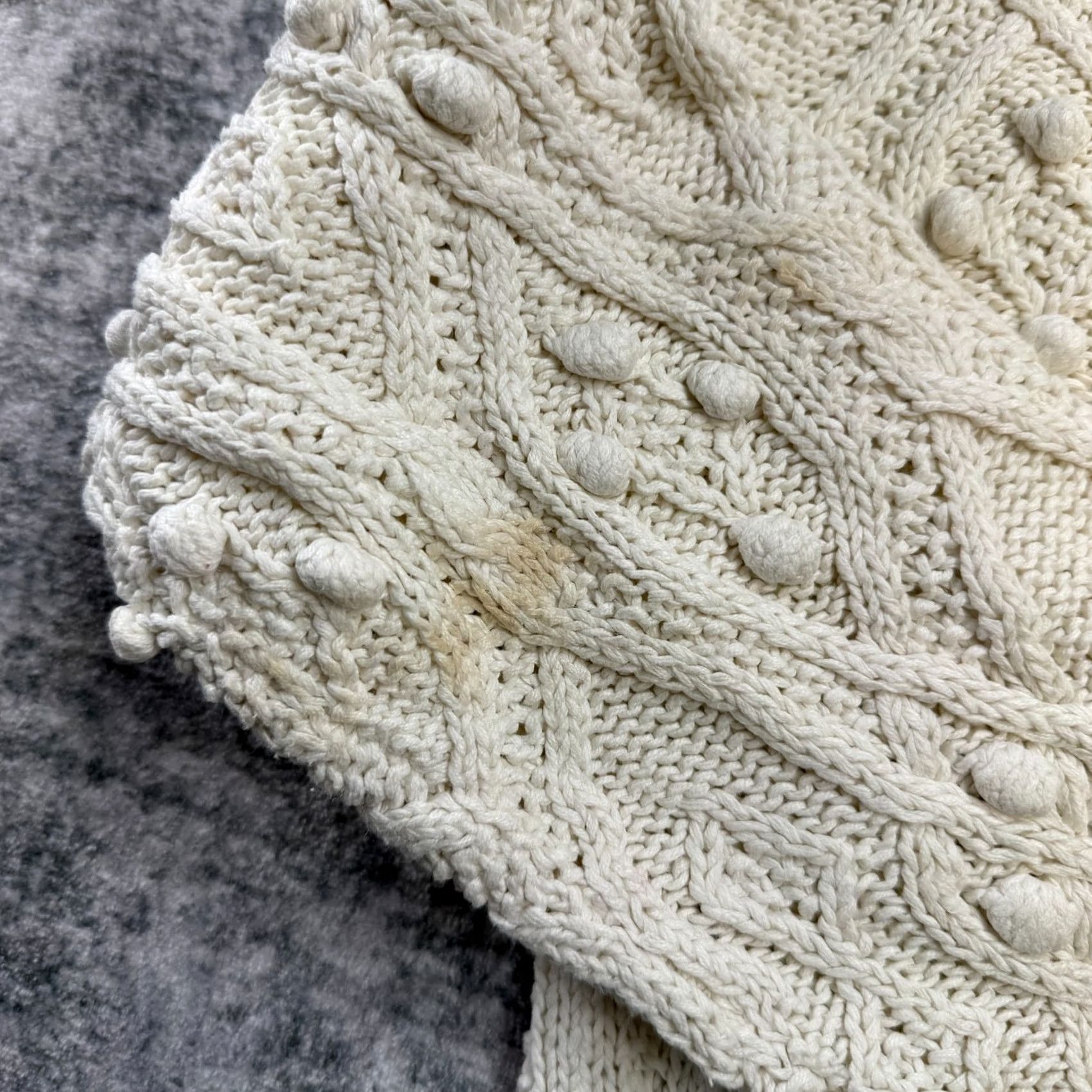 Vintage VTG Northern Isles Sweater Womens Large Ivory Mock Neck Cable Knit Pullover 90s Baggy Hair Bobbles, 90s Theme, Casual Womens Size L Size L / US 10 / IT 46 - 5 Thumbnail