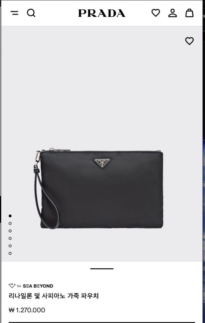 Prada Prada Re-Nylon & Saffiano Leather Pouch Black Size ONE SIZE - 17 Thumbnail