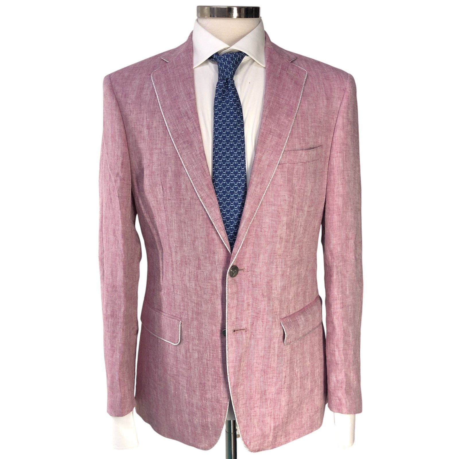Tallia Tallia Size 38R Blazer Jacket Lavender Linen Kentucky Derby Size 38R - 13 Thumbnail