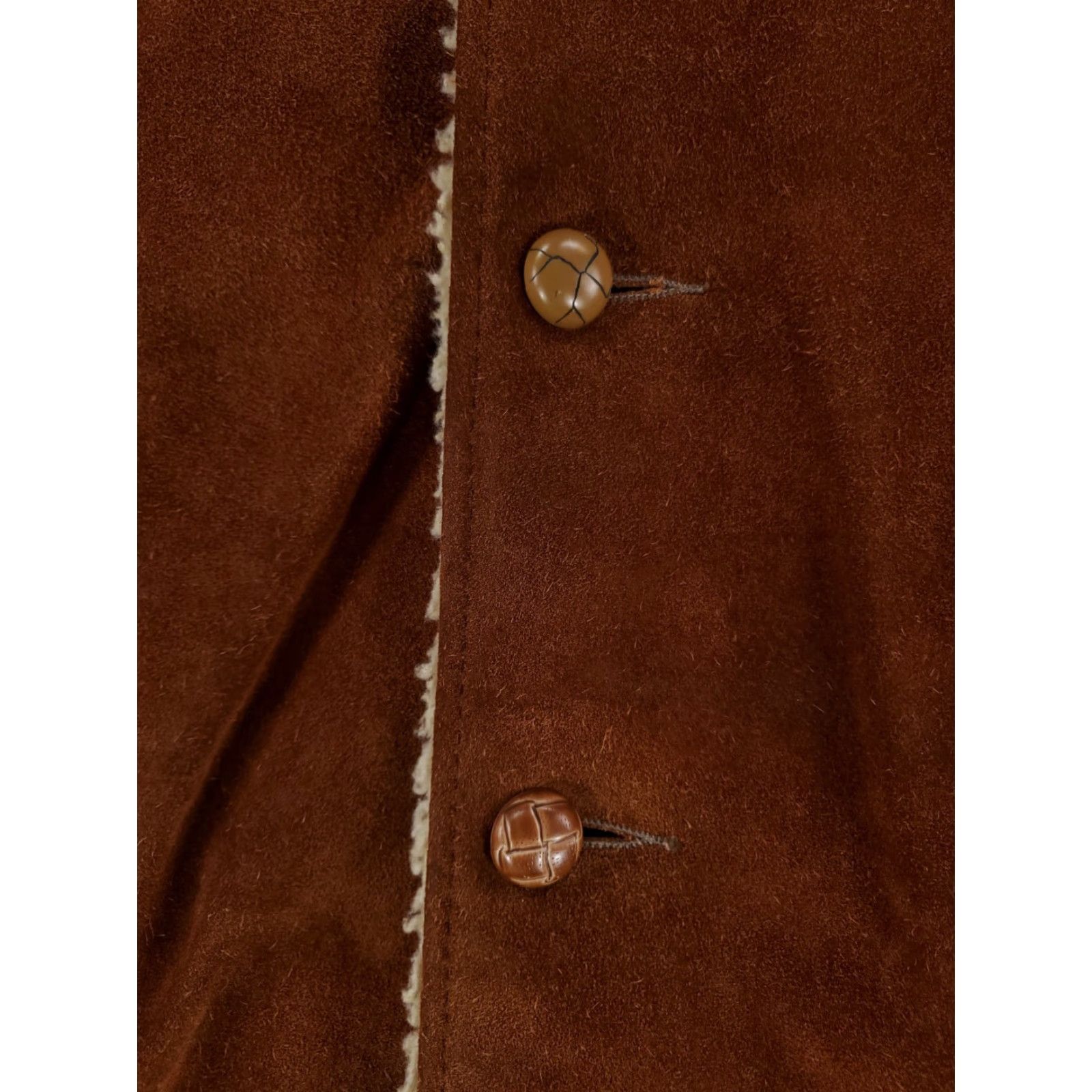 Vintage VINTAGE R Sherman Leather Rancher Jacket Brown Sherpa Lined Mens 40 Jacket Men Brown Rancher 70s Style Size US XXS / EU 40 - 2 Thumbnail