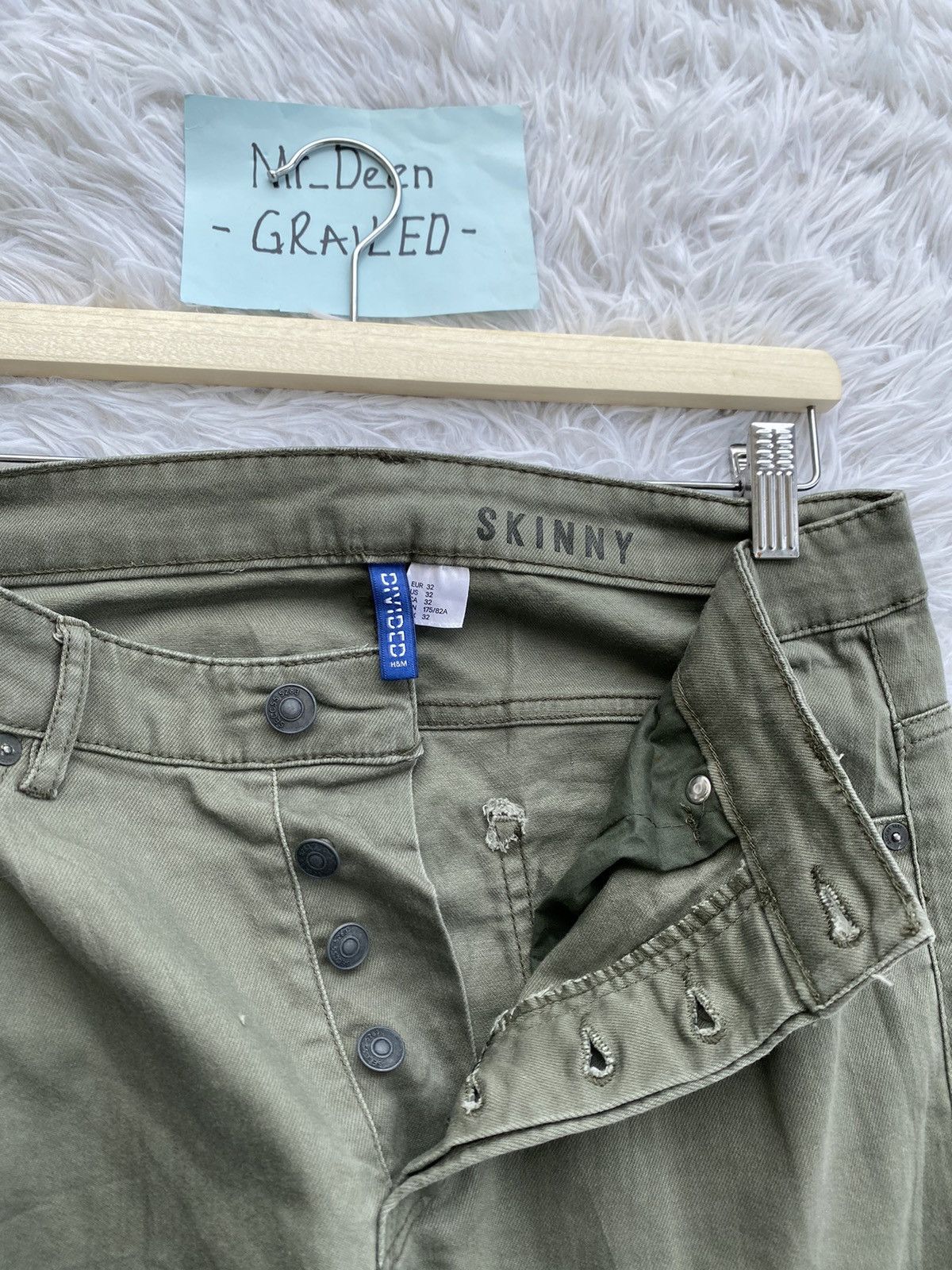 Japanese Brand Rare H&M Divided Distressed Biker Denim Skinny Pants Size US 31 - 13 Thumbnail