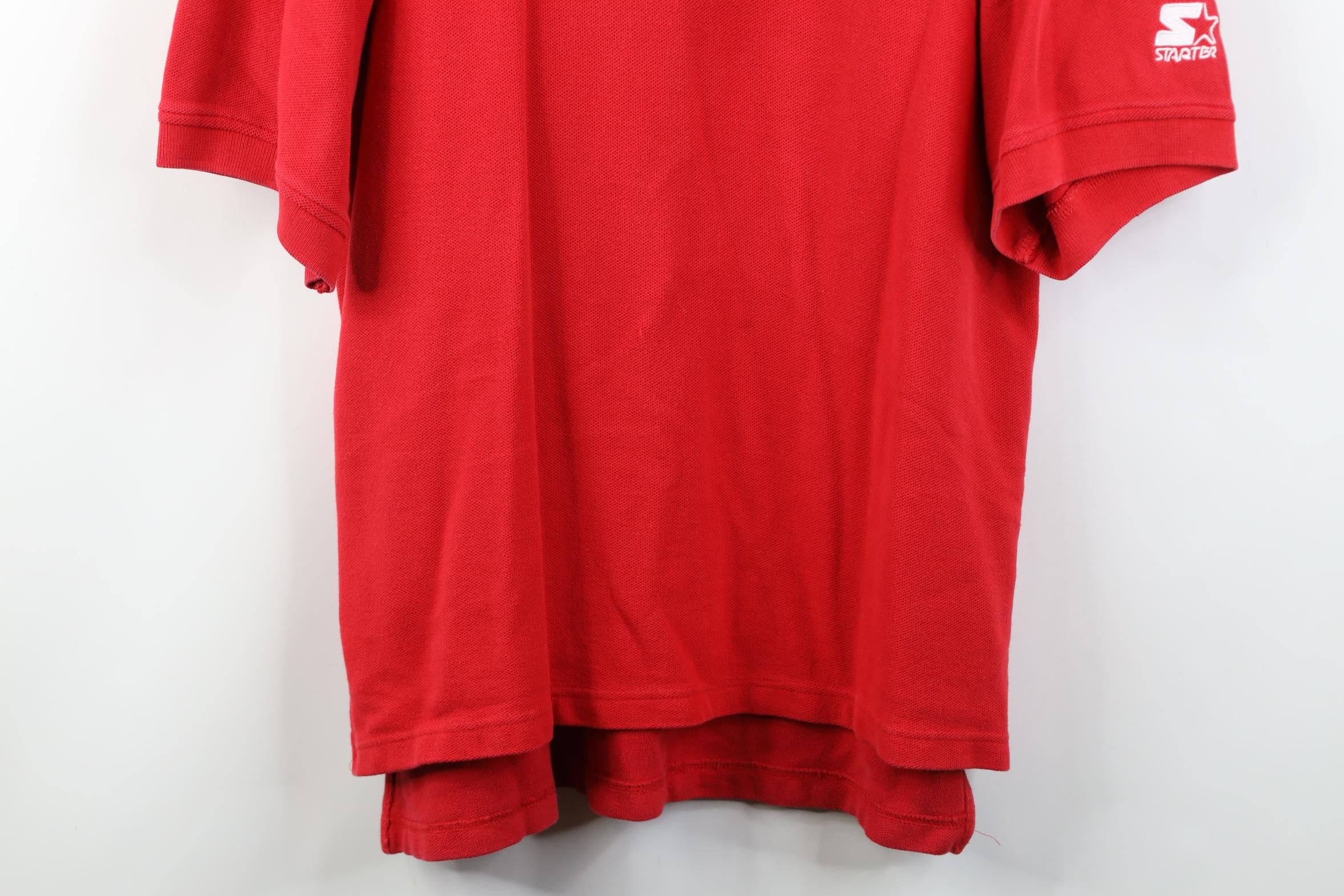 Starter Vintage 90s Starter Detroit Red Wings Hockey Golf Polo Shirt Size US L / EU 52-54 / 3 - 3 Thumbnail