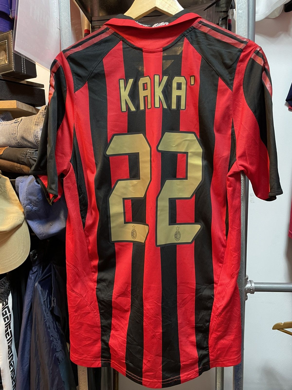 Adidas Vintage 2005-2006 AC Milan Hime Kit KAKA 22 Size US M / EU 48-50 / 2 - 1 Thumbnail
