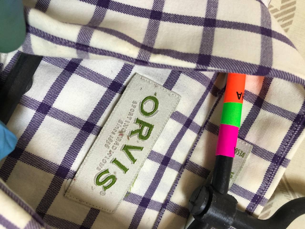 Orvis Orvis Purple Check Button Up Shirt – 100% Cotton Size US L / EU 52-54 / 3 - 2 Thumbnail