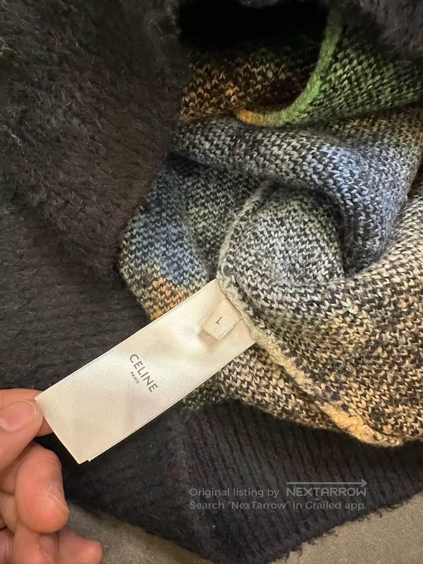 Celine Celine Brushed Cotton-Blend Jacquard Cardigan. Size L / US 10 / IT 46 - 4 Thumbnail