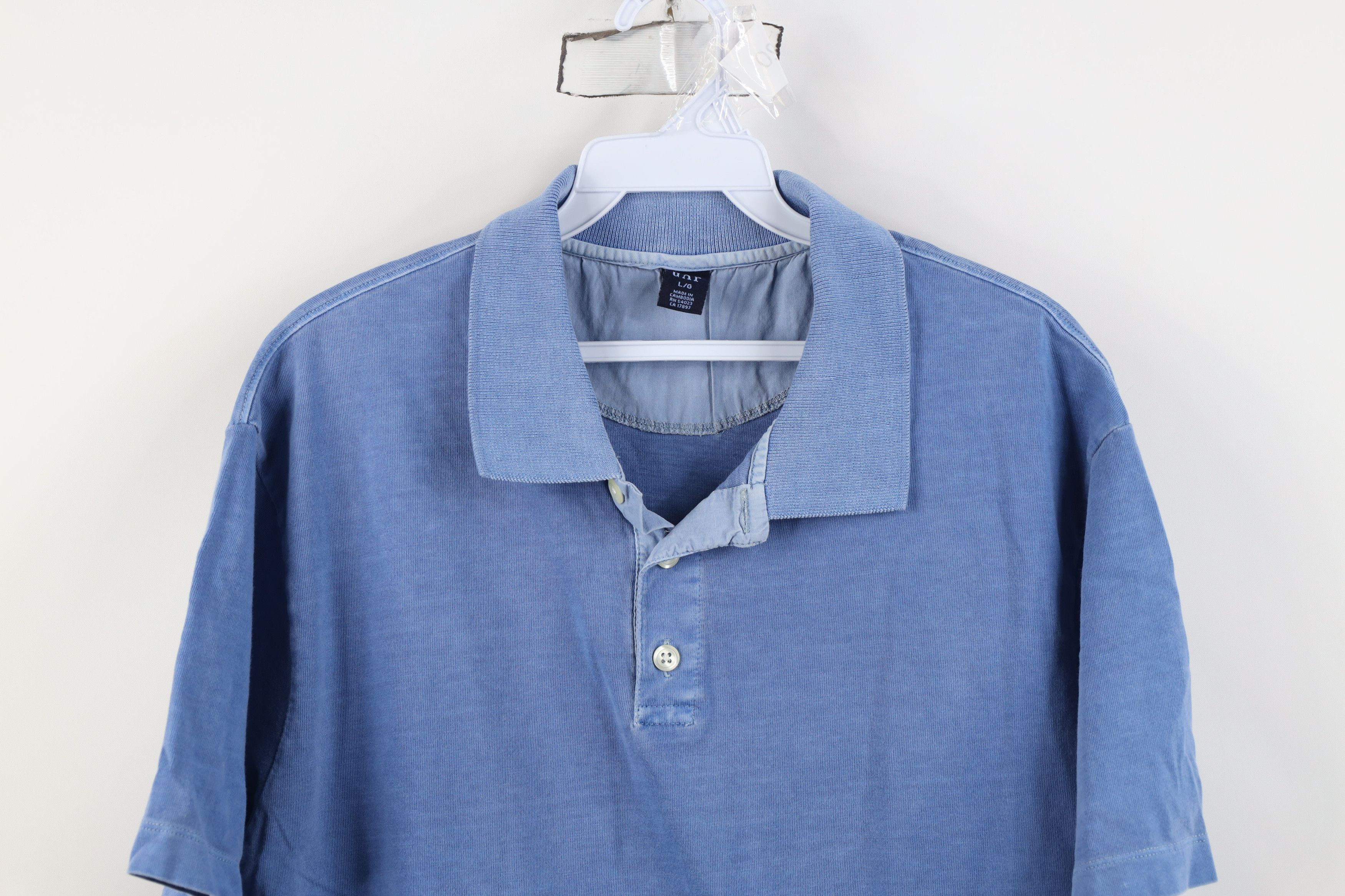 Gap Vintage 90s Y2K Gap Pigment Dye Rugby Polo Shirt Blue Cotton Size US L / EU 52-54 / 3 - 2 Thumbnail