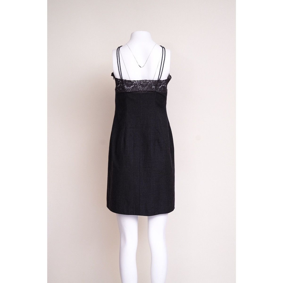 Dior Christian Dior F/W 1997 Charcoal Pearl Beaded-Strap Dress Size M / US 6-8 / IT 42-44 - 5 Thumbnail