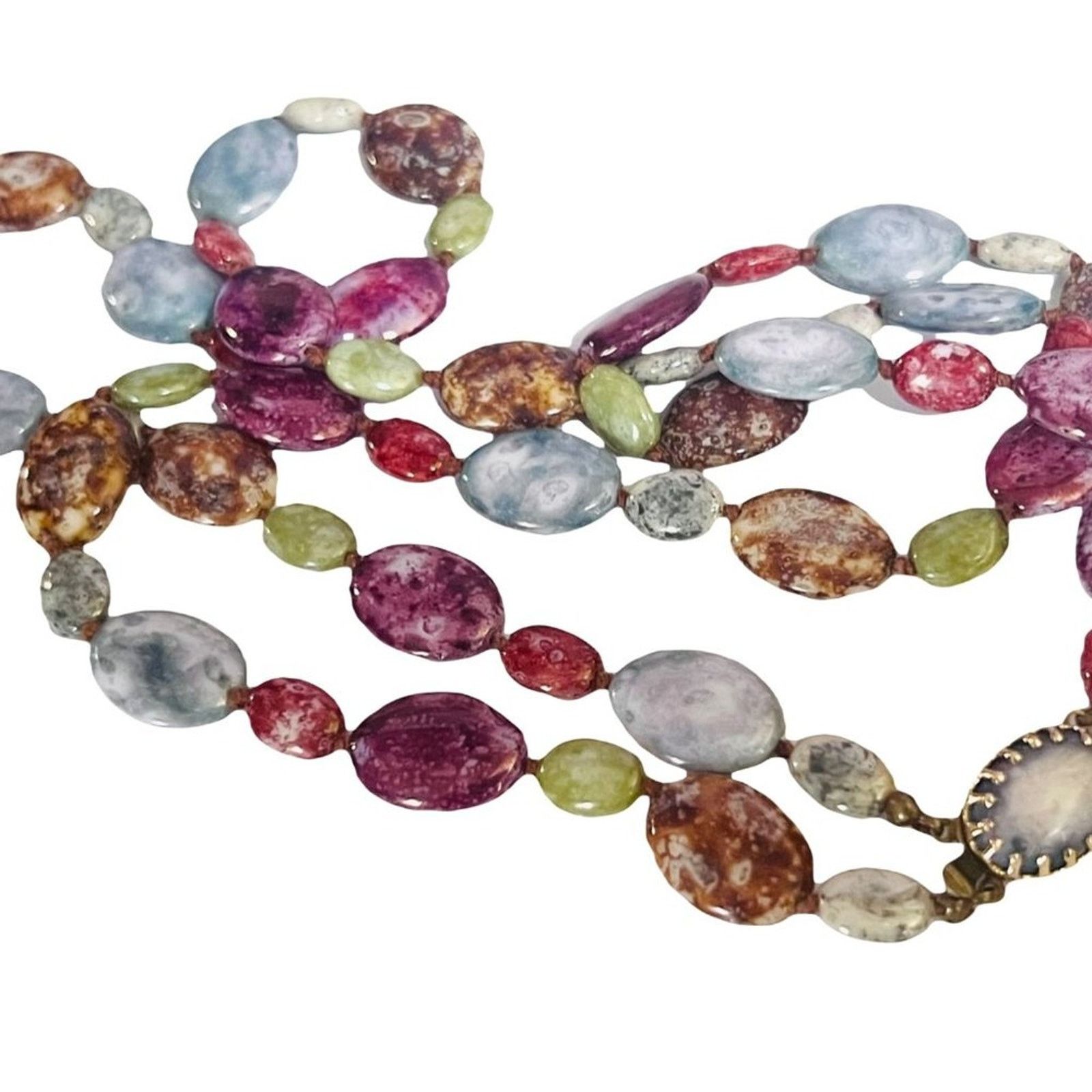 & Other Stories Vintage Signed - Austria Cabochon Stone Bead Necklace Size ONE SIZE - 3 Thumbnail