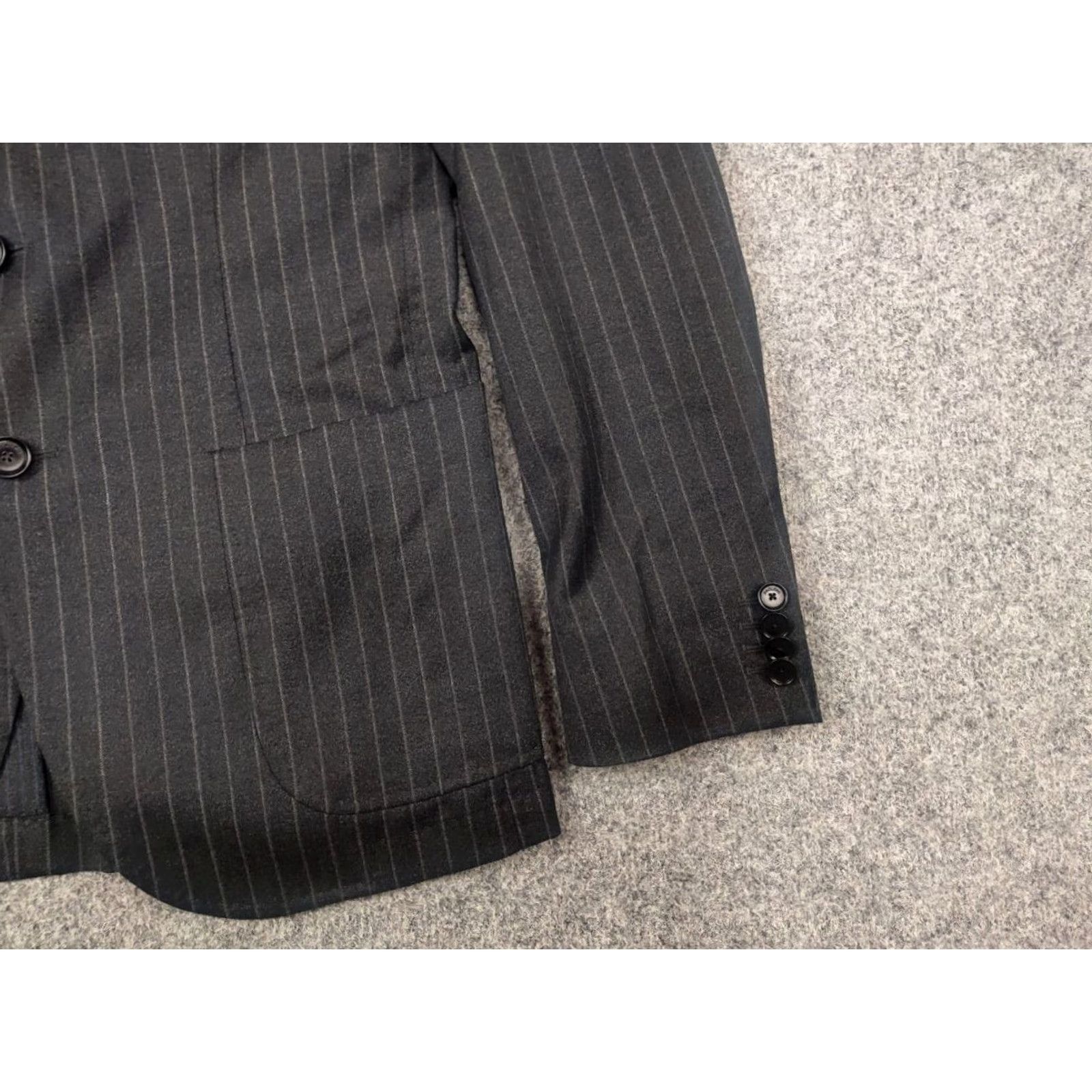 Paoloni Paoloni Quarantotto Reda Super 110s Wool Gray Striped Blazer Pants Suit Size 40R - 5 Thumbnail